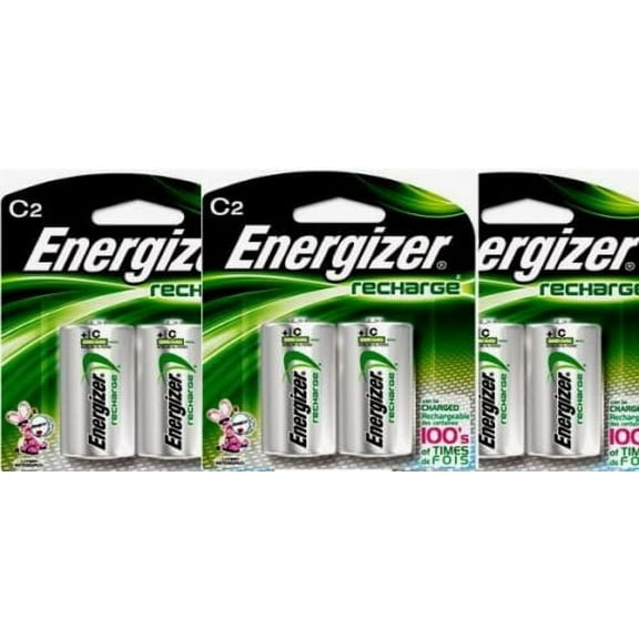 3 - Energizer Rechargeable C Nimh Batteries 2 Pack