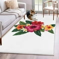 thumbnail image 2 of Area Rugs for Living Room 4x6 Ft, Pink Red Yellow Hibiscus Non Slip Area Rugs for Kitchen Bedroom Entryway, Farmhouse Tropical Floral Washable Carpet Runner Rug Floor Mats for Bedroom Home Decor, 2 of 9