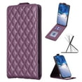 thumbnail image 5 of Allytechgroup Luxury PU Leather Case for iPhone 16, Vertical Flip Wallet Case with 3 Card Slots, Adjustable Kickstand Magnetic Closure Shockproof Protective Shell for Women Men, Darkpurple, 5 of 7