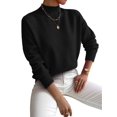 thumbnail image 3 of Women'S Seamless Sweater Ready to Wear Long Sleeve Knitted Pullover Tops Black S, 3 of 8