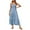 B-Light Blue, variant on Womens Summer Dresses Bohemian Spaghetti Strap Smocked Tiered Long Beach Sun Dresses Sleeveless Solid Maxi Dress Tank Dresses for Women