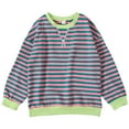 thumbnail image 4 of Xyant Sweatshirts for Teen Girls Trendy Preppy Back to School Striped Baggy Cute Casual Y2K Pullover Crewneck Oversized Long Sleeve Top (Green,8-9 Years), 4 of 4