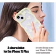thumbnail image 4 of Compatible with iPhone 15 Plus Phone Case Butterfly Heart Cute Pattern for Women Girls Aesthetic Kawaii，Wave Edge Protection Soft TPU Transparent Case-Yellow, 4 of 12