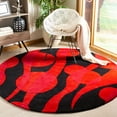 thumbnail image 2 of SAFAVIEH Soho Josie Abstract Wool Area Rug, Black/Red, 6' x 6' Square, 2 of 10