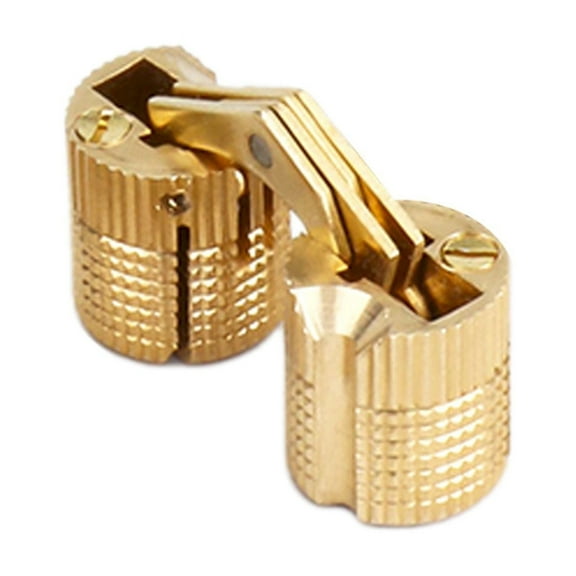 One Way Copper Concealed Hinge,Hidden Invisible Concealed Copper Barrel Hinge for DIY Wooden Door,Hidden Brass Barrel Hinges,Concealed Box Hinge Invisible Furniture Hinge,Gold,12mm