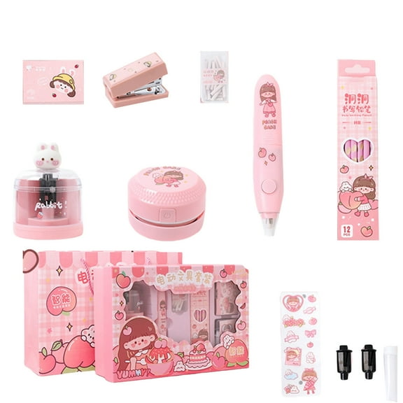 Electric Eraser Electric Pencil Sharpener Stapler Wood Pencil for Student