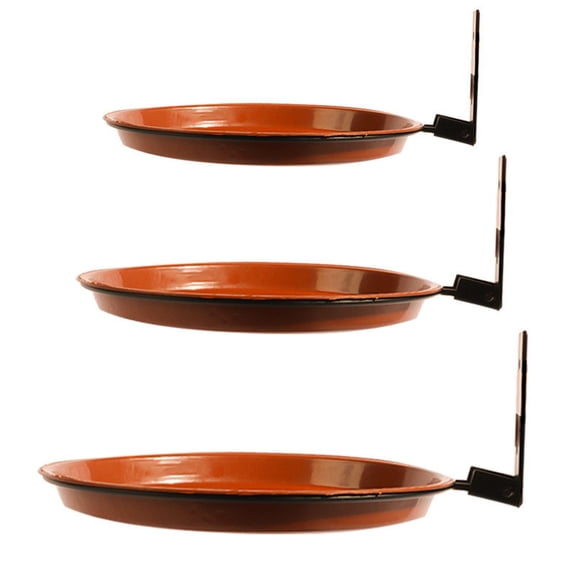 Rkxzt Feeder 2PC Tree Mounted Bird Feeder with Heavy Duty Steel Clip Dark Brown Bird Bath Tray for Wooden Fences Trees Indoor Outdoor Use Home