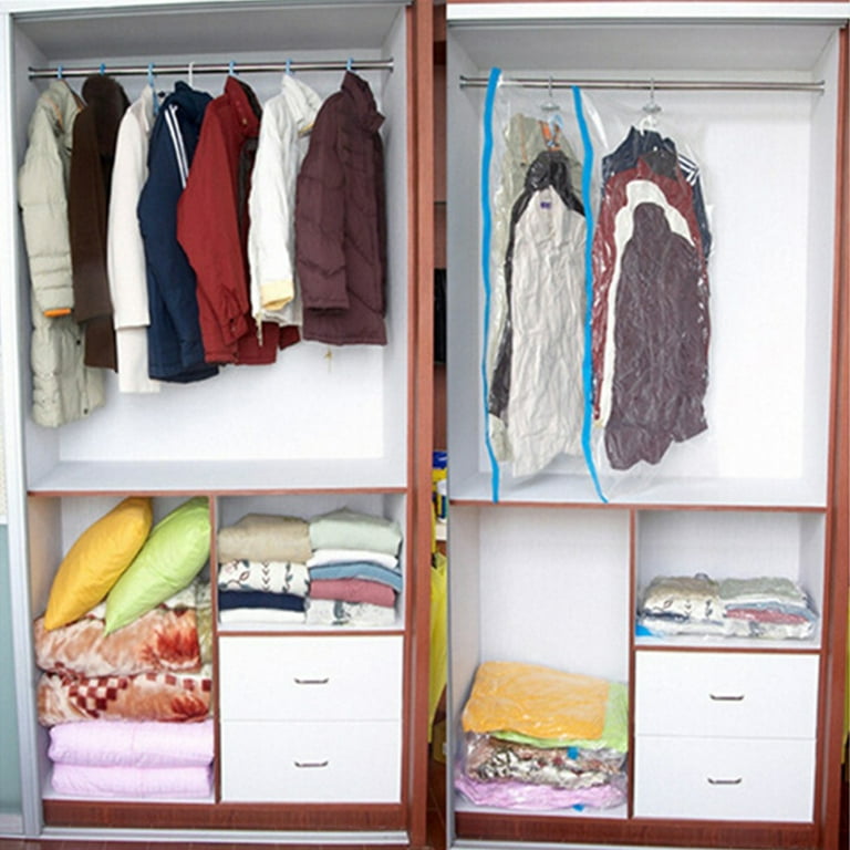 Hanging Closet Vacuum Storage Bags Medium and Large Szie Organizer Saving  Space Wardrobe Compressed Hanger Clothes Organization - AliExpress