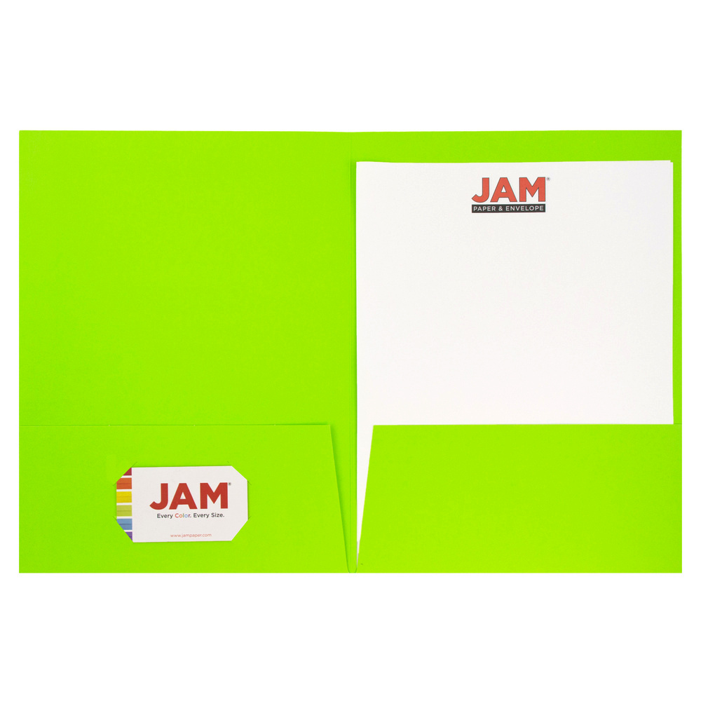 JAM Paper JAM Paper® Neon 43lb Cardstock, 8.5 x 11 Coverstock, Green  Neon Fluorescent, 50 Sheets/Pack at