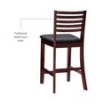 thumbnail image 3 of Linon Triena Wood Ladder Back Faux Leather Seat 25" Counter Stool in Merlot, 3 of 15