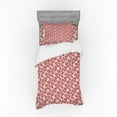 thumbnail image 1 of Ambesonne Floral Bedding Set 3 Pcs, Poppy Petals Polka Dots, Twin XL, Dark Coral Grey White, 1 of 3