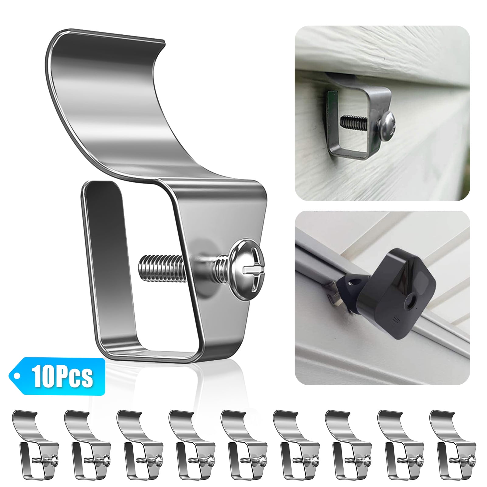 10Pcs Vinyl Siding Clip Hooks, EEEkit NoHole Needed Stainless Steel