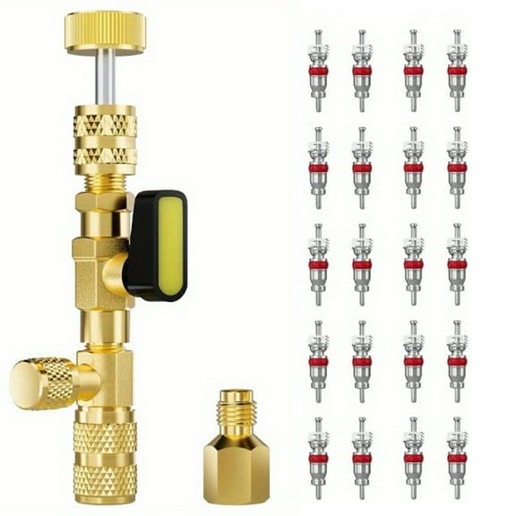 1. Professional HVAC Cores Extractor Tool with Built-In Vacuum Port for R410A Systems - 20 Pack Included