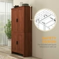 thumbnail image 4 of Resenkos 64" 4-Door Freestanding Kitchen Pantry - 3 Adjustable Shelves, for Kitchen, Brown, 4 of 7