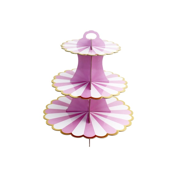 Adult Birthday Party Decorations Three Tier Paper Foil Cake Stand 30.3*30.3*22.5cm for Space Birthday Party Decorations