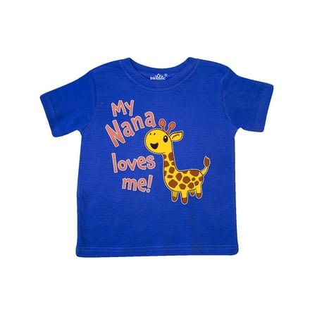 

Inktastic My Nana Loves me- cute giraffe Gift Toddler Boy or Toddler Girl T-Shirt