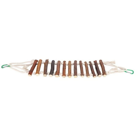 Wood Rope Bird Ladder, Safe Aerial Bridge For Parrots Small Pets, 10cm Wide, 60cm Length