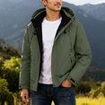 thumbnail image 2 of Daznico Jackets for Men,Men's Autumn and Winter Thickened Outdoor Casual Loose Fit Hooded Jacket Coat,Mens Winter Coats,Size:M, 2 of 5