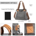 thumbnail image 2 of PlasMaller Women's Canvas Tote Purses Work Shoulder Crossbody Bag Vintage Multi-pocket Handbags, Grey, 2 of 7
