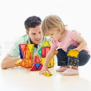Tytan Magnetic Toy Learning Tiles,100 Pieces, STEM Certified W/ Car & Carrying Bag | Kids Ages 3+