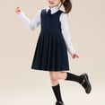 thumbnail image 4 of Coerni Girls Pleated School Uniform Dress Knee Length A-Line Tank Dress Preppy Style Toddler & Teen Sleeveless Jumper Dress 3-18 Years, 4 of 7