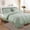 Green, variant on Ruffled Duvet Cover Twin/Queen/King Size, 3 Pieces Soft Washed Microfiber Duvet Cover Set, Shabby Chic Home Bedding Duvet Covers with Button Closure