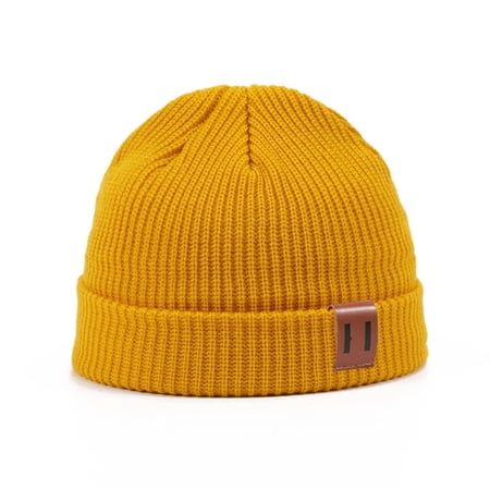 DESIGNICE 2026 New Fisherman Beanie Dense Knit Fabric Mens Beanie Hat Good Ventilation Mens Knit Hat for Fishing Hiking Casual Orange