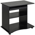 thumbnail image 1 of HOMCOM Computer Desk Cart, Mobile Small Office Workstation with Slide-Out Keyboard Tray, Adjustable Shelf, & CPU Stand, Black, 1 of 2