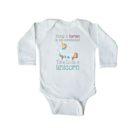 

Inktastic Time to be a unicorn Gift Baby Girl Long Sleeve Bodysuit