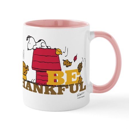 

CafePress - Snoopy: Be Thankful Mug - 11 oz Ceramic Mug - Novelty Coffee Tea Cup