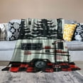 thumbnail image 2 of PRATYUS Camper Flannel  Throw Blanket,Happy Camping Theme Fuzzy Blanket for Bed Sofa Couch,All Season Camping Travel Car Pattern Bed Blanket Breathable Blanket Room Decor 40x50in, 2 of 6