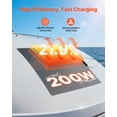 thumbnail image 2 of VEVOR Panel Solar Flexible 200 W, Cargador Monofásico Fuera de Red con Eficiencia del 21,9 % y Salida MC4, Impermeable IP67 para Superficies Curvas de Cabinas de Vehículos Recreativos y Marinos, 2 of 9