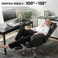 thumbnail image 3 of Waleaf 400lbs Executive Office Chair with Footrest, Ergonomic Leather Desk Chair with 180° Flip Armrests for Cross-Legged Sitting & 135° Reclining Back, 3 of 8