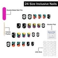 thumbnail image 3 of Halloween Press on Nails Short Square Fake Nails Full Cover Nightmare Nails Christmas Nails False Nails with Designs Skeleton Matte Glue on Nails Acrylic Nails Stick on Nails for Women Girls 24 Pcs, 3 of 4