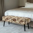 thumbnail image 2 of XYZCANDO Polyester Spandex Fabric Rectangle Long Bench Cover for Dining Room Living Room, Scratch Resistant Stretch Bench Seat Covers, Vintage Tuna Fish Print, 2 of 9