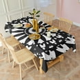 thumbnail image 3 of Black White Tie Dye Mandala Pattern Rectangle Tablecloth 60"x120",Waterproof Polyester Rectangle Table Cloth, Wipeable Spillproof Polyester Tablecloth for Dining, Camping, Indoor and Outdoor, 3 of 6