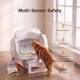 thumbnail image 4 of Self Cleaning Cat Litter Box, Automatic Litter Box with Open Top, Safety Sensors, Anti-Pinch Protection, White, 4 of 9