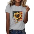thumbnail image 1 of WZXFASHION T-shirt à Manches Courtes Décontracté et Ample pour Femmes avec Drapeau National Imprimé 2D, Liquidation, 1 of 9