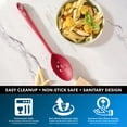 thumbnail image 3 of DI ORO Seamless Series 2-Piece Silicone Spoon Set - 600°F Heat-Resistant Rubber Non-Stick Slotted and Solid Spoons for Mixing and Serving - LFGB Certified and FDA Approved Pro-Grade Silicone – Red, 3 of 8