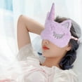 thumbnail image 3 of COOPHYA Purple Imitate Rabbit Hair Eye Mask for Travel 1Pcs Light Blocking Comfortable Blindfold, 3 of 7
