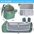 thumbnail image 6 of Kabaqoo Baby Diaper Bag Backpack, Newborn Baby Backpack with Changing Station & USB Charging Port Green, 6 of 7