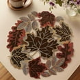 thumbnail image 4 of HUISZJ 13.78 x 13.78 inch Maple Leaf Round Doily Placemats - Autumn Maple Leaf Hollow Embroidery Ornaments - Table Placemat for Xmas Autumn Decor, 4 of 10