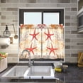 thumbnail image 4 of Yayeee Kitchen Curtains Tier Pair Light Filtering 27"x36" Rod Pocket Short Cafe Window Panel, Orange Starfish, 4 of 7