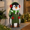 thumbnail image 5 of Light‑Up Christmas Penguin Resin Statue, Winter Penguin Figurine with Earmuffs Scarf and Mini Sled, LED Lighted Festive Sculpture for Indoor Porch Tabletop Holiday Home Decor, 5 of 7