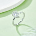 thumbnail image 3 of 2 Carat Pear Cut Moissanite Solitaire Ring, Art Deco Promise Ring,Plain Band Ring In 925 Sterling Silver, 3 of 6
