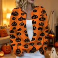 thumbnail image 4 of JIAYUE Women Halloween Cardigan Cozy Crew Neck Button Front Knit Sweater Long Sleeve Pumpkin Print Outerwear For Daily Relax Wear, 4 of 5