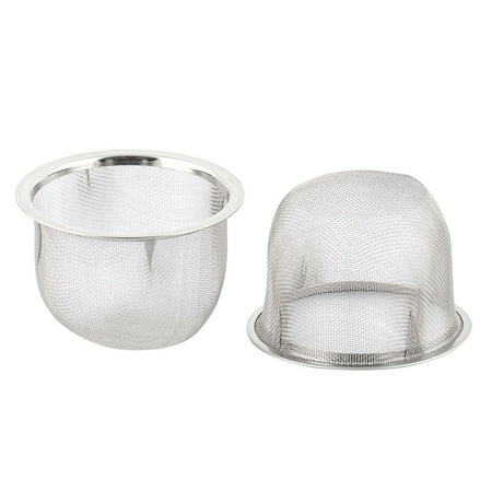 

Stainless Steel Round Mesh Tea Leaf Spice Teapot Filter Strainer 75mm Dia 2pcs