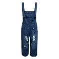 thumbnail image 4 of QHFBli Women Denim Jumpsuits 2025 Casual Sleeveless Loose Baggy Overalls Jeans Pants Jumpers with Pockets, 4 of 5