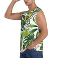 thumbnail image 3 of Bixox Men's Watercolor Green Tropical Printed Shirt Sleeveless Fitness Tank Top-Medium, 3 of 7