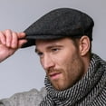 thumbnail image 4 of Men's Traditional Irish Wool Kerry Flat Cap, Gray-31 Size XX-Large Made By Mucros Weavers, 4 of 4
